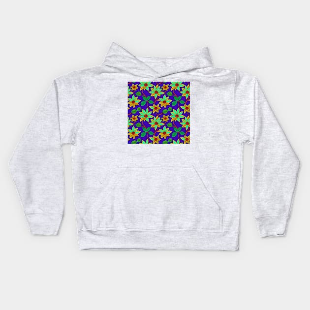 Tropical Blossom Extravaganza Kids Hoodie by Sevendise